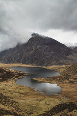 Walking around Lake Idwal, Llyn Idwal, Snowdonia, Wales