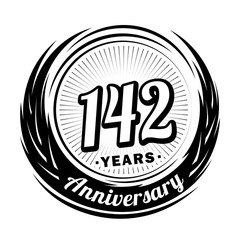 Fototapeta premium 142 years anniversary. Anniversary logo design. One hundred and forty-two years logo.