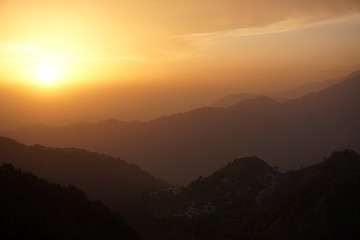 sunset in the mountains