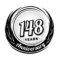 Fototapeta premium 148 years anniversary. Anniversary logo design. One hundred and forty-eight years logo.
