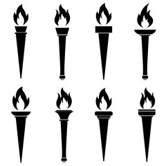 Torch set icon, logo isolated on white background