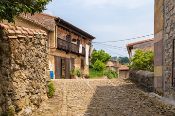 Obraz premium Santillana del Mar, Spain. Town Street, retains its form since the Middle Ages
