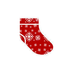 Socks icon design, christmas gift decoration isolated on white background. Vector illustration