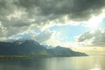 lake in the mountains Switzerland