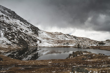 Reflections of Lake Idwal, Llyn Idwal, Snowdonia, Wales