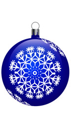 Christmas blue ball with snowflake