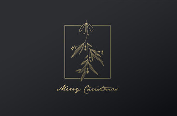 Handwritten Christmas illustration with hanging mistletoe.