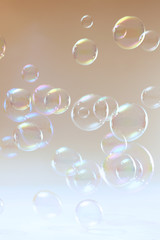 Rainbow soap bubbles on a background