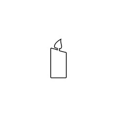 Naklejka premium Candle icon. Halloween holiday symbol. Church sign