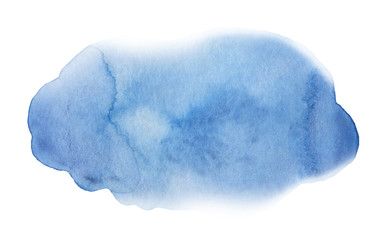Watercolor brush stroke on the white isolated background. Decor object.
