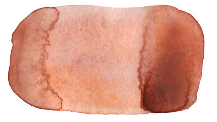 Watercolor brush stroke on the white isolated background. Decor object.