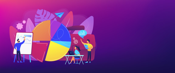 Sales pitch. Data visualization element, marketing chart. Research data. Business statistics, financial report, company performance analysis concept. Header or footer banner template with copy space.