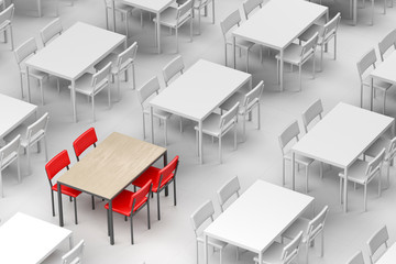 Reserved table in the restaurant