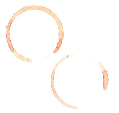 Coffee Cup Rings Isolated On A White Background