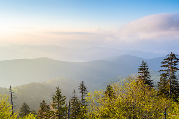 Sunrise view form Clingmans dome ,Great Smoky Mountains National Park, North Carolina USA