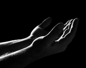 Fototapeta premium Hand pray allah ask beggar begging belief believe