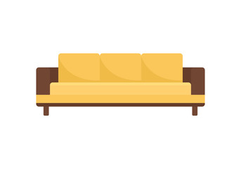 Modern sofa icon in flat style