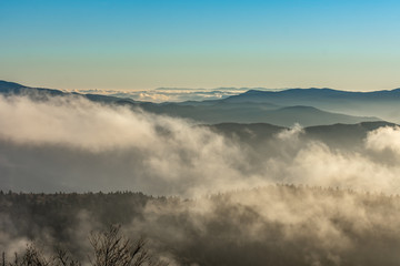 Scenic view from Clingmans dome, Great Smoky Mountain Nation Park , Tennessee USA