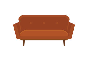 Office sofa icon in flat style