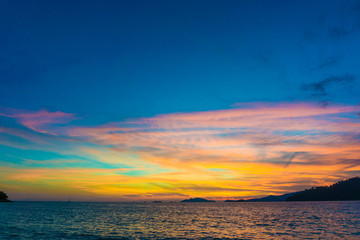 Andaman sea sunset background on the sky