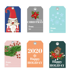 Christmas label or badge and tag design collection