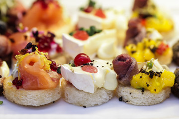 Platter of antipasti and appetizers