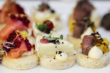 Platter of antipasti and appetizers