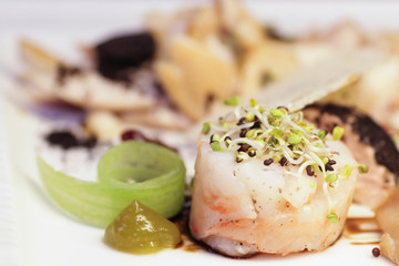 Platter of antipasti and appetizers