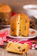 Panettone, italian christmas cake .