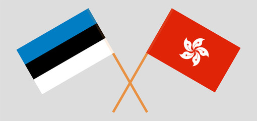 Hong Kong and Estonia. Hongkong and Estonian flags