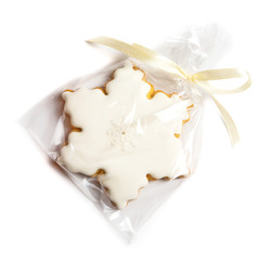Gingerbread stars on white background - sweet food