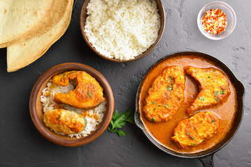 Fish curry with rice