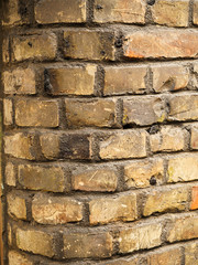 Old light brown color brick wall texture background.