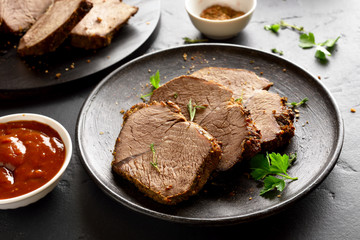 Sliced grilled roast beef