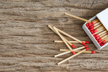 Wooden Match Stick on a wooden background