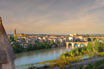 View at Cathedral of Saint Cecilia of Albi, France. Early in the evening
