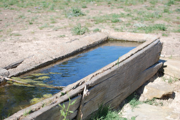 Fototapeta na wymiar rustic country farm ranch water trough texas