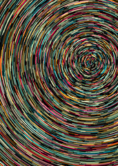 Fototapeta na wymiar Colorful Universe Circular Distribution Computational Generative Art background illustration