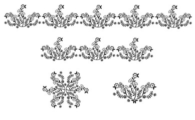 lace seamless pattern. 3Dillustration. technical drawing. embroidery artwork. vector line graphic. Broderie anglaise