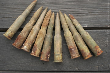 old rusty cartridges