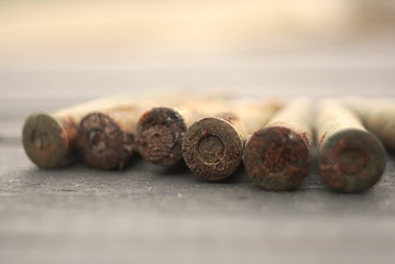 old rusty cartridges