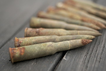 old rusty cartridges