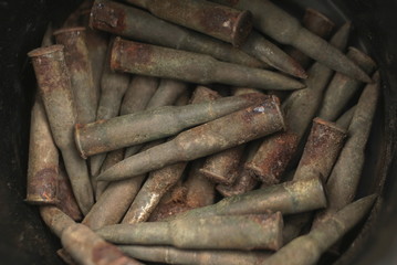 old rusty cartridges