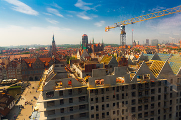 Construction work on Warehouses Island in Gdansk