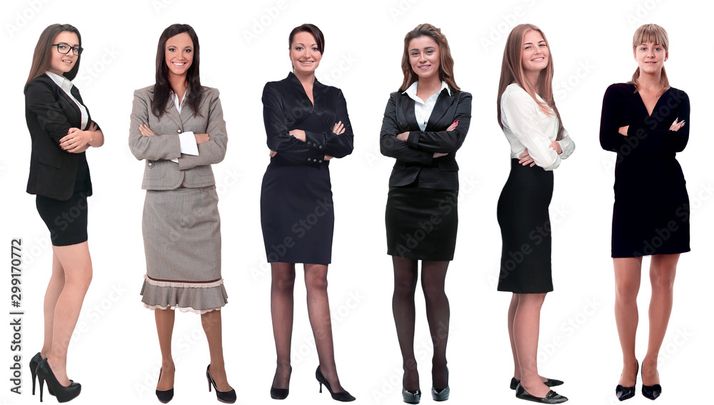 Canvas Prints Collection of full-length portraits of young business women