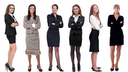 Collection of full-length portraits of young business women