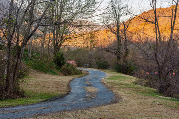 Trail path in Morse park , Lake Lure , NC USA