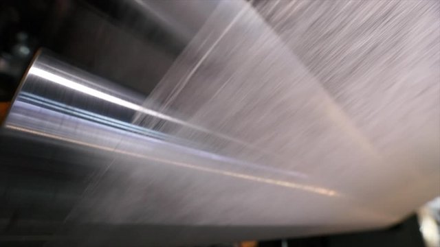 Nonwoven fabric production, polyester production in a modern factory. Nonwoven fabrication process