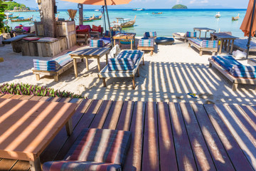 Luxury beach bar resort at tropical island