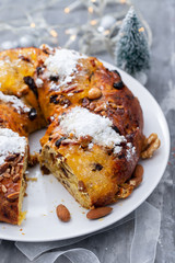 typical portuguese fruit cake Bolo rainha